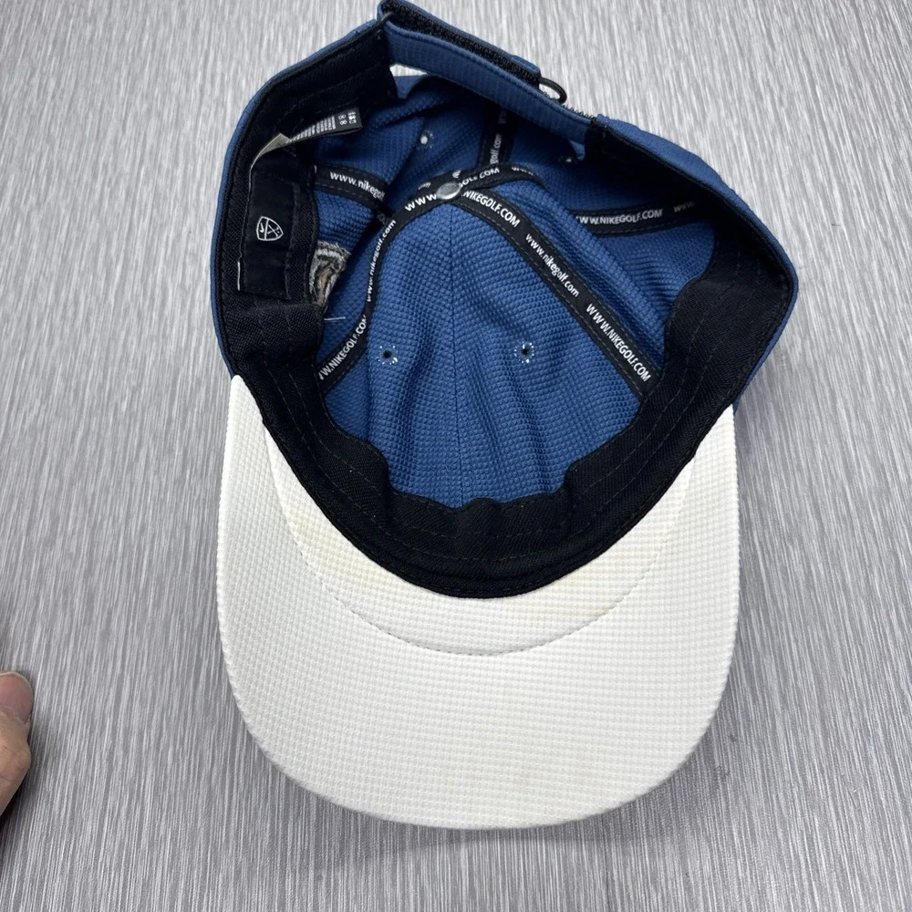 Nike Golf‎ Hat Adjustable Blue White Embroidered Swoosh Logo Strapback Cap